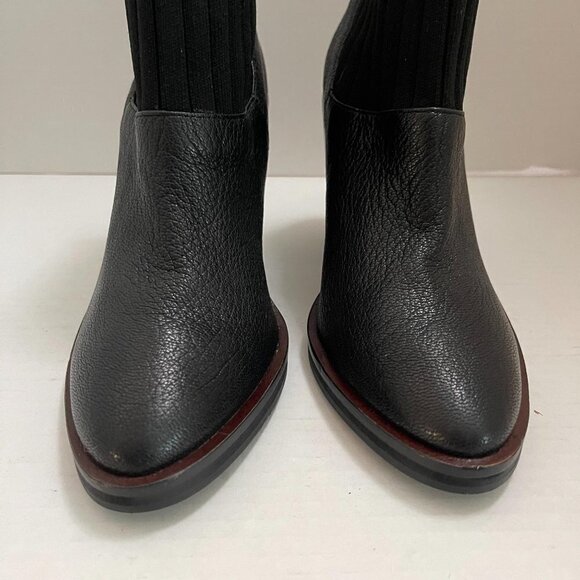 Kelsi Dagger Brooklyn Women's Woodland Black Leather Knit Booties Size 7.5 - Picture 9 of 12